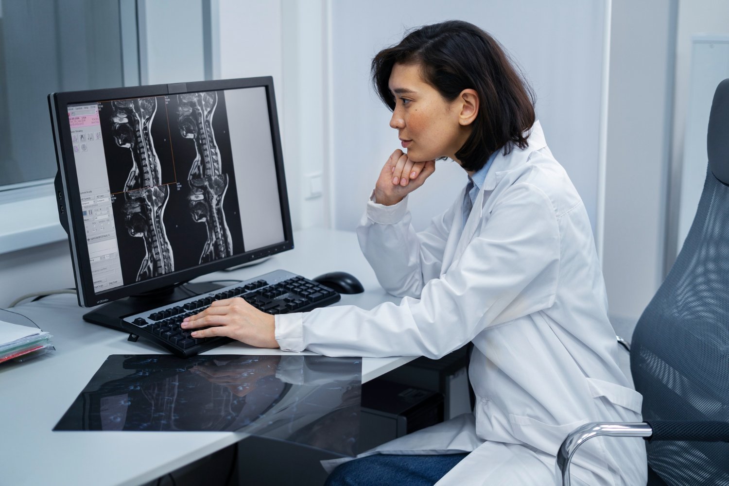Doctor looking at MRI